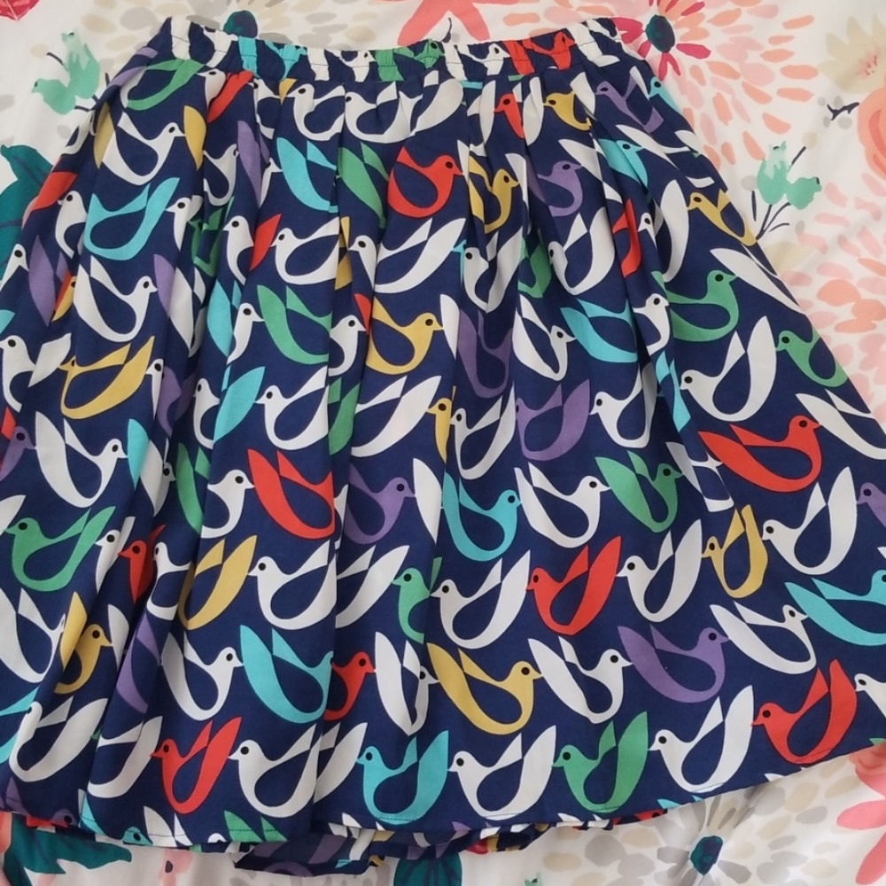 Bird Print Skirt